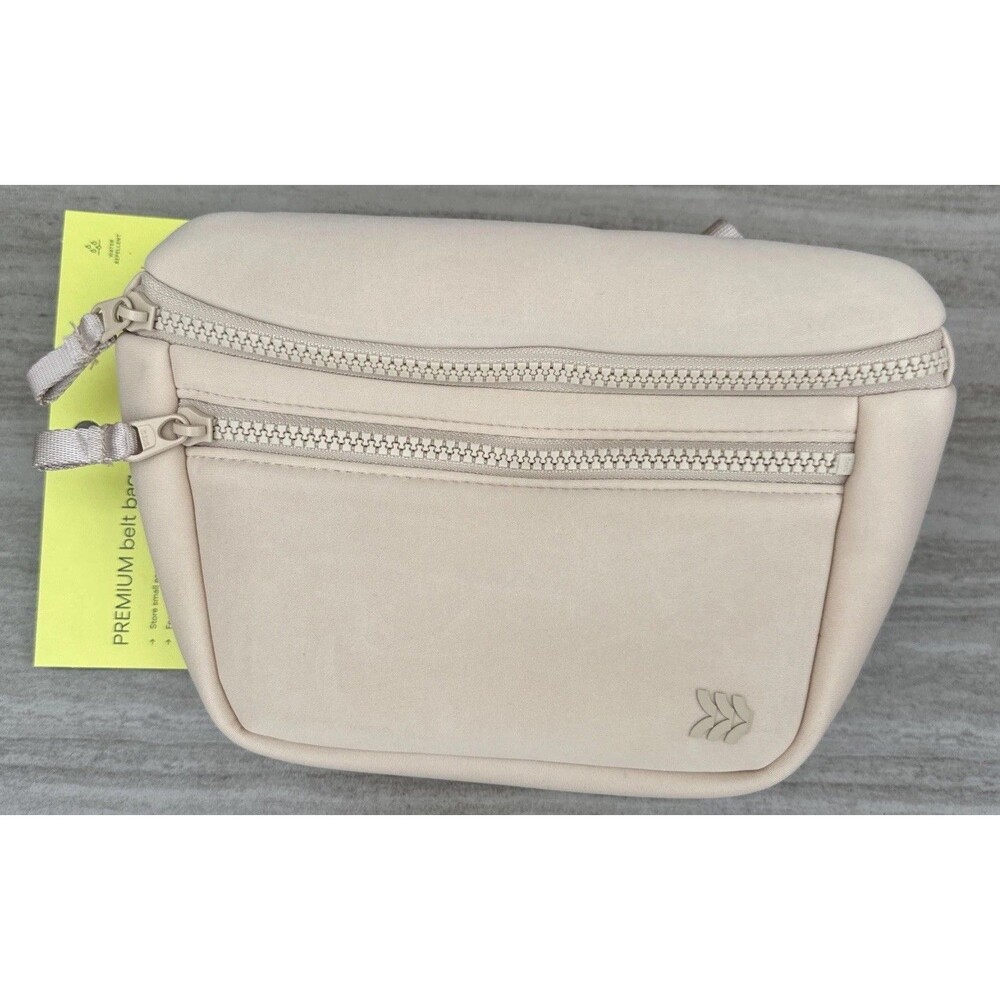 Belt Bag All In Motion Premium Cream Water Resistant Knit Fanny Pack NEW